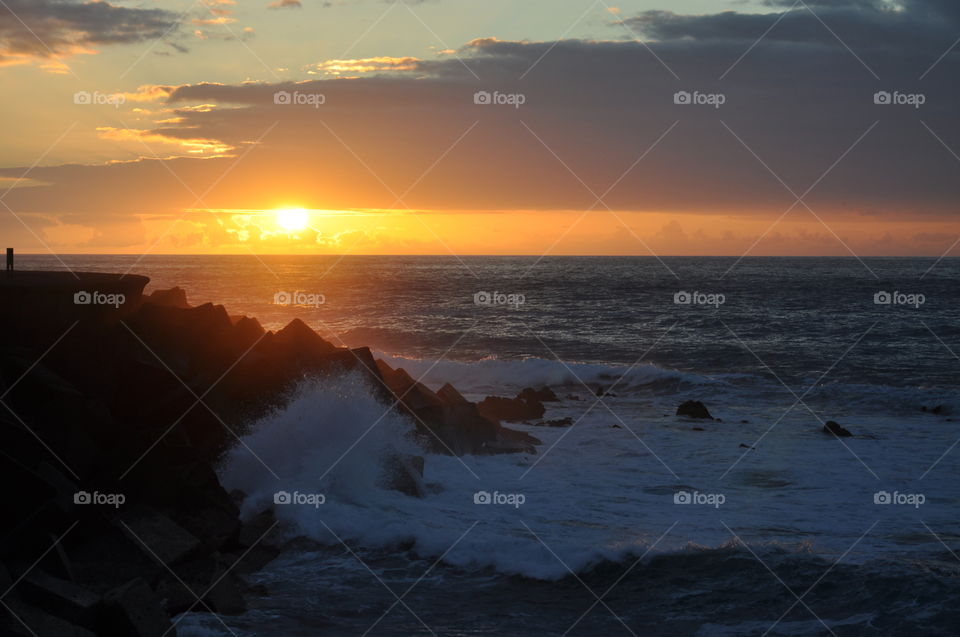 the Atlantic Ocean sunset