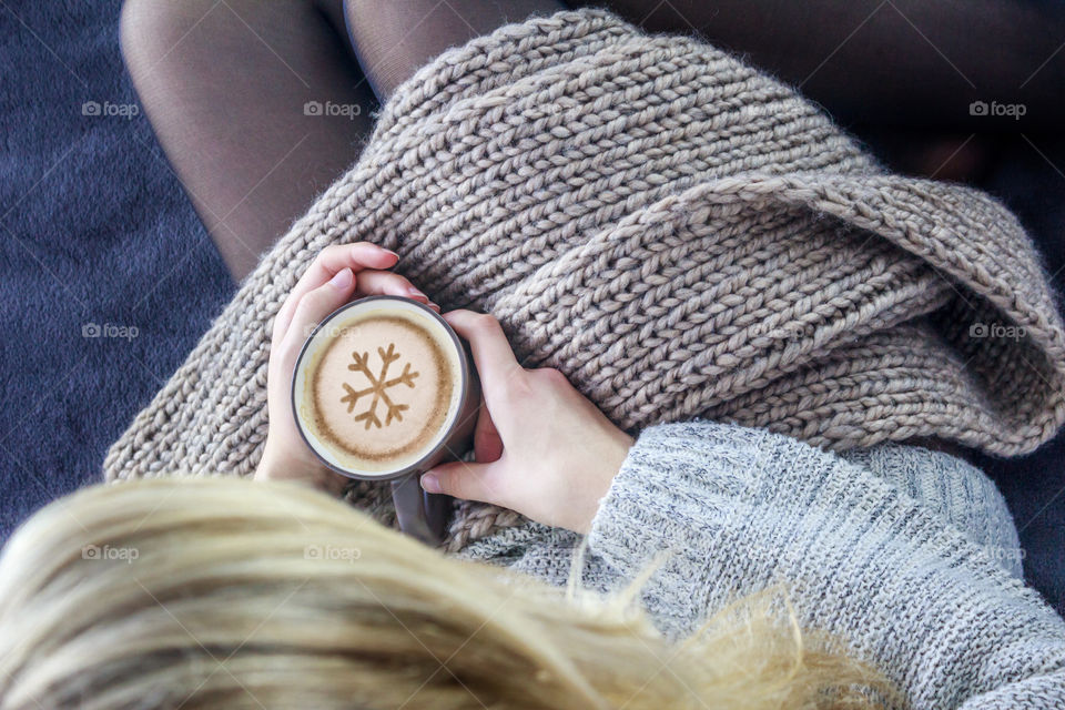 Girl with a cup of coffee