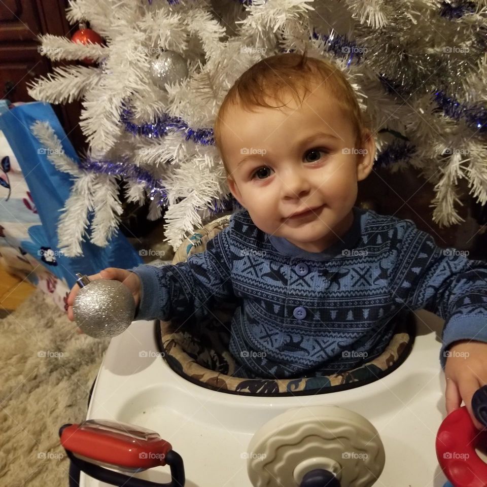 Smiling Christmas Baby