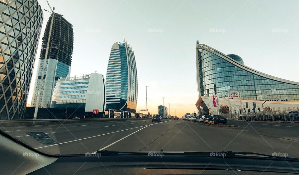 Sofia city from the car, Bulgaria