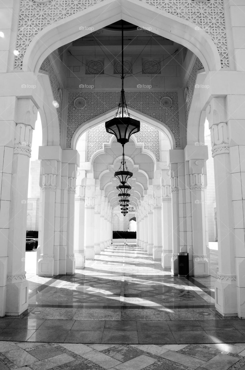 Abu Dhabi, Presidential Palace Architecture in B&W