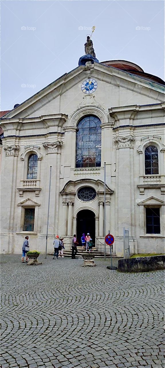 This is the “Weltenburg Abbey Church” of “St George”. The abbey is located at the “Danube Gorge” in “Bavaria”, Germany. The abbey brewery is known for its award winning beer and a restaurant and beer garden is nearby. 2024. Hypnotic Productions
