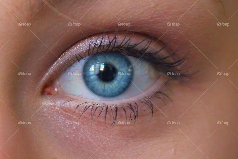 Extreme close-up of blue eye