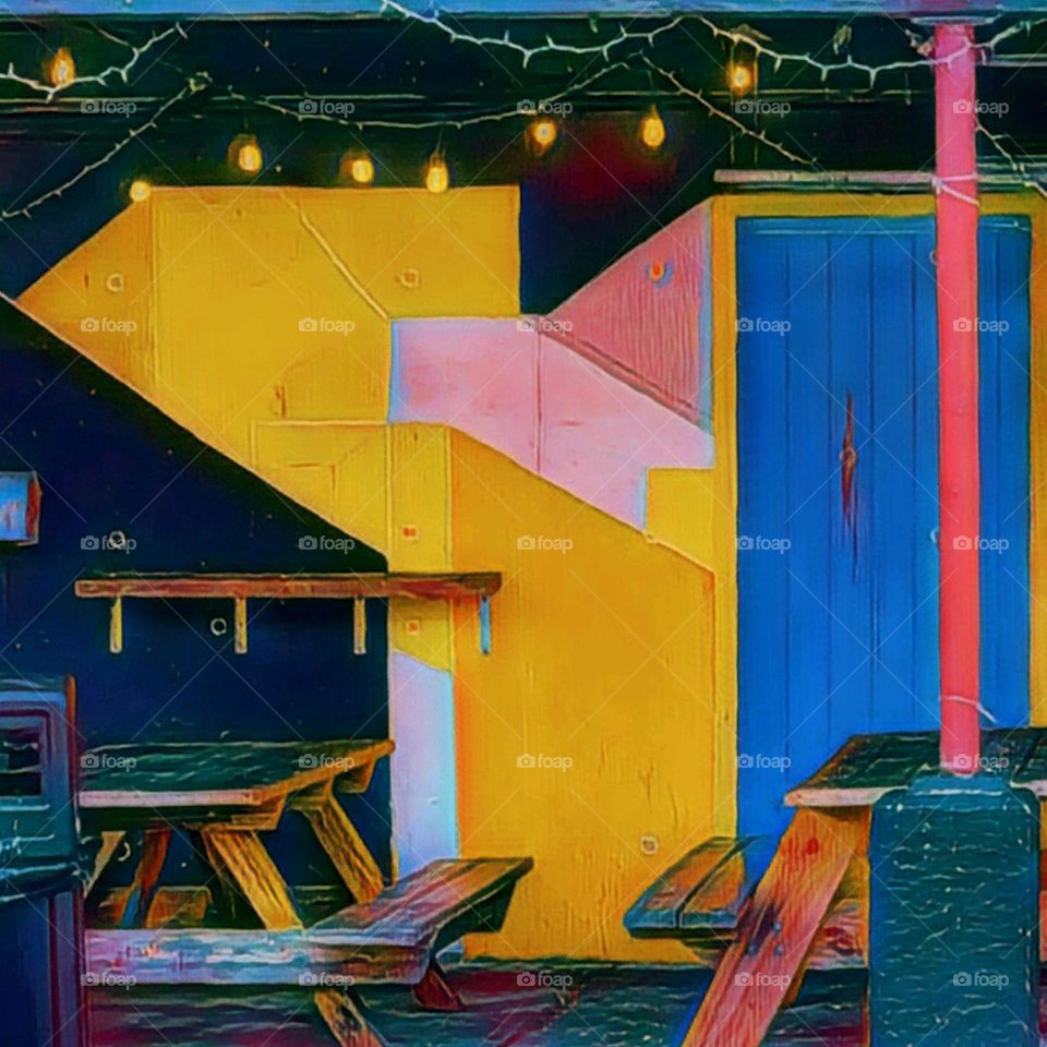 abstract paint on building