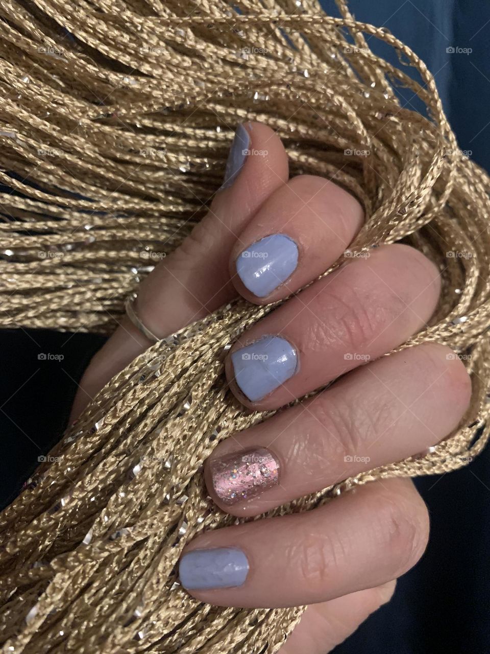 Polished natural nails 