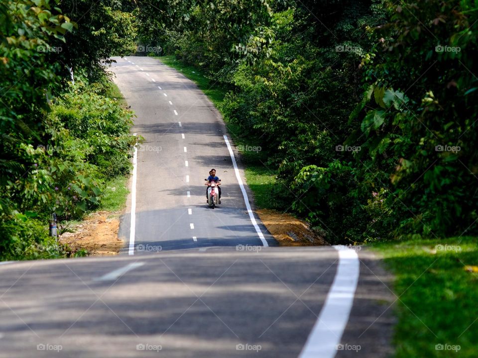 A view of a quiet road in the rural area of Malaysia
