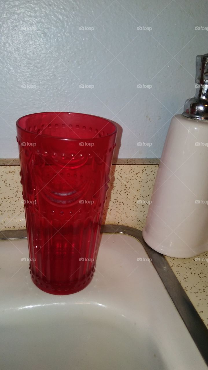 Acrylic Red Drinking Glass