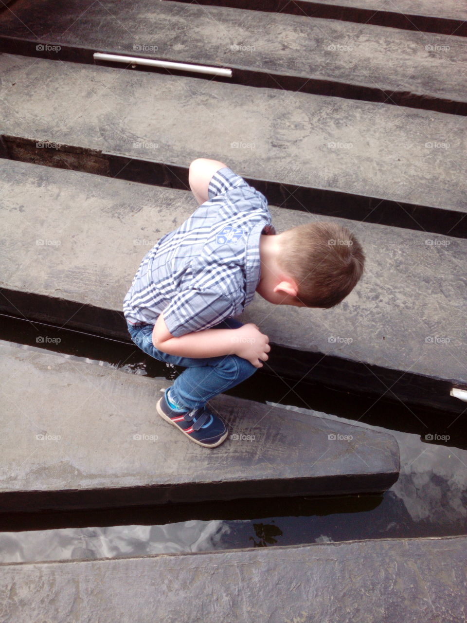 Boy looking at the fish