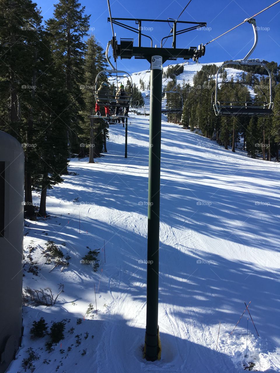 View from a ski chair lift in Kirkwood, California 