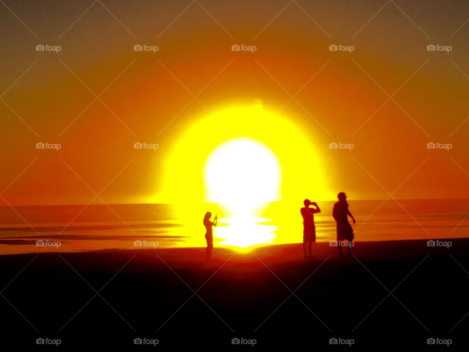 Amazing sunset . Taken at sunset at Cannon Beach, OR