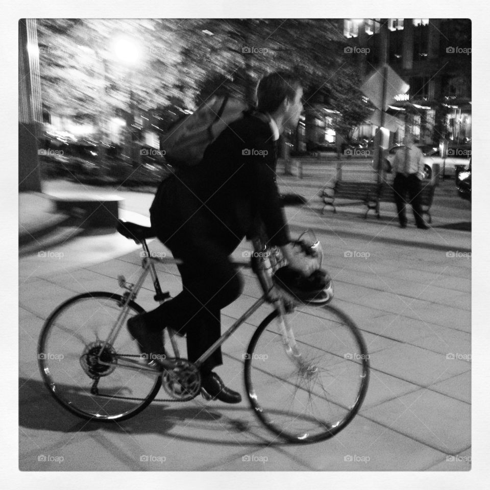Friend on a bike. 