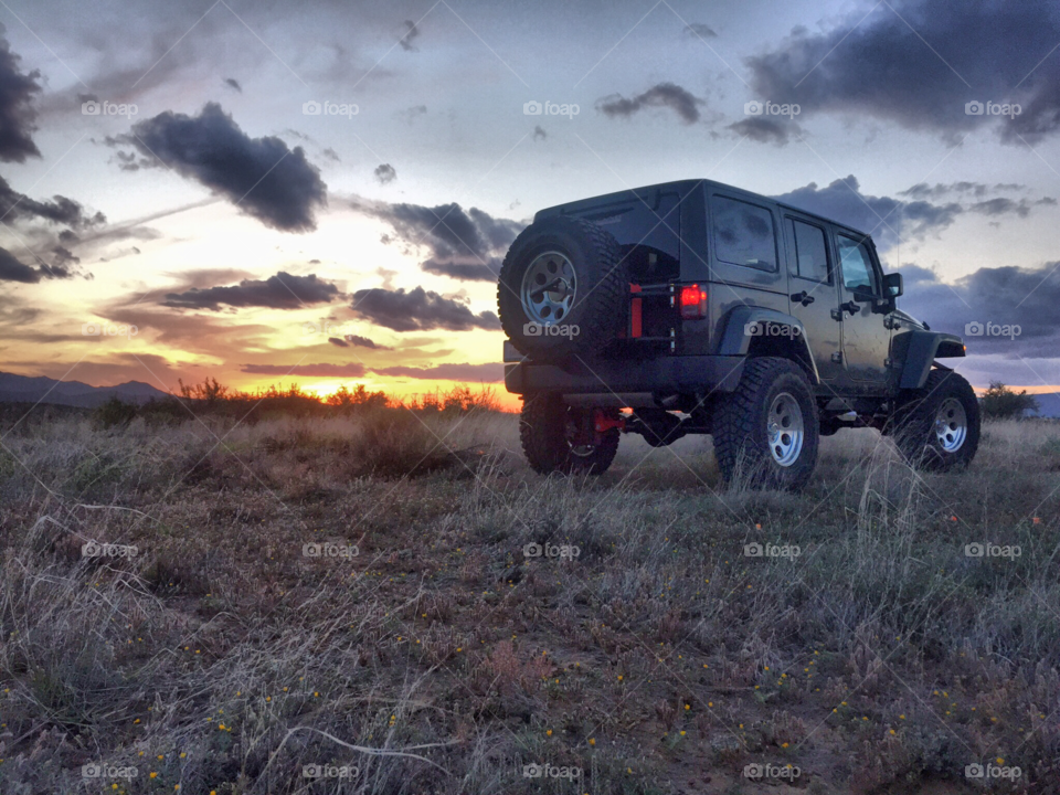 Sunset Arizona. Sunset in Desert