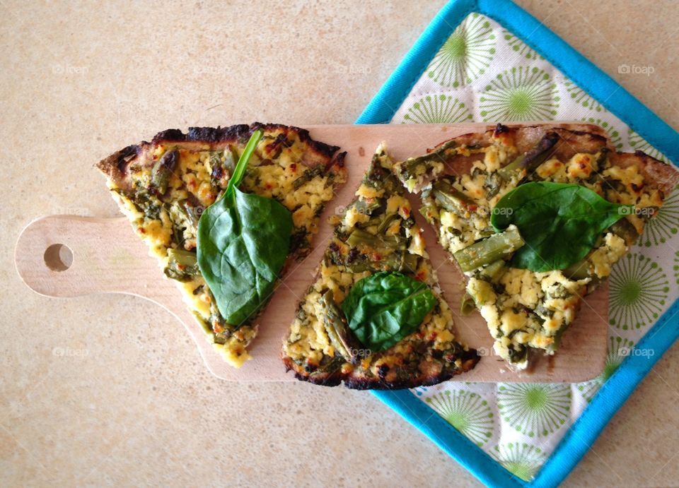 Homemade pie with spinach and cheese 