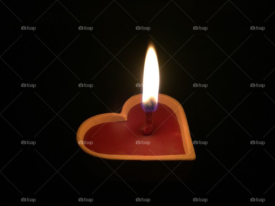 Heart shaped candle