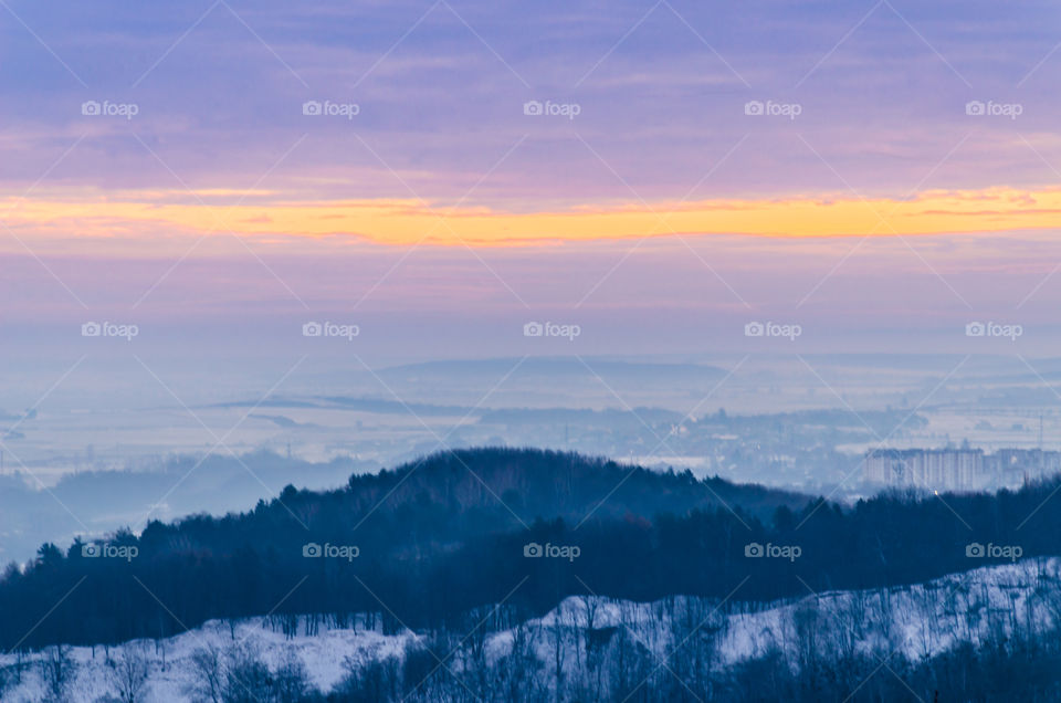 Nature landscape during sunset