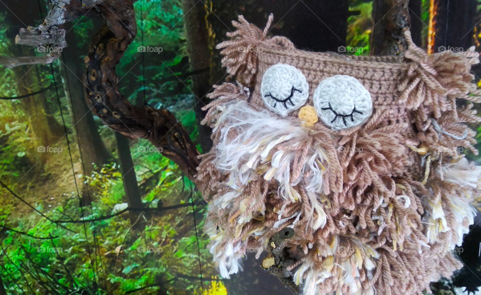 Sleepy owl - handmade
