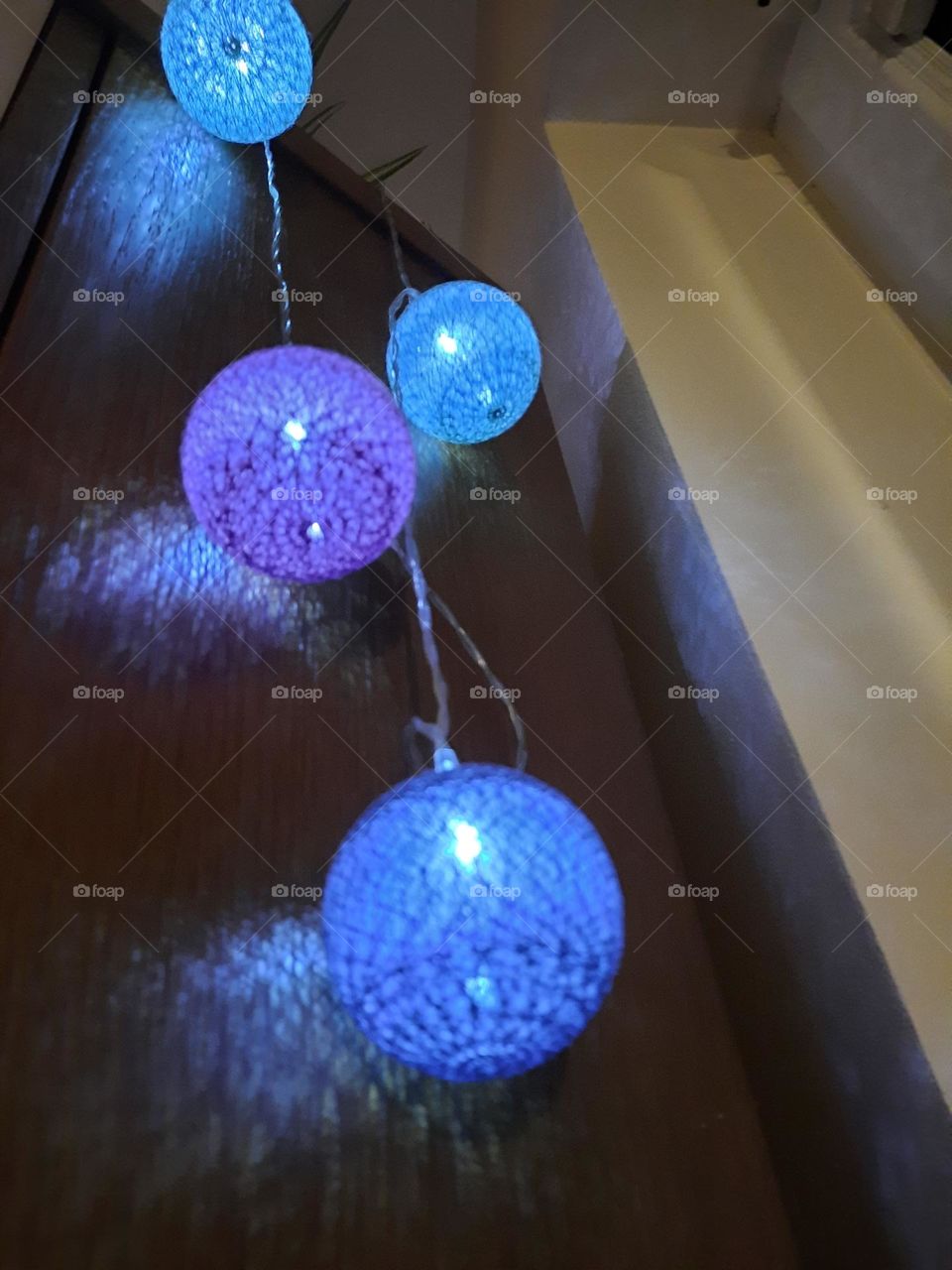 illuminated  Christmas baubles