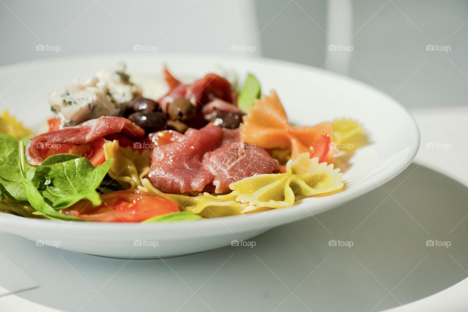 close-up of a plate with Asian cuisine