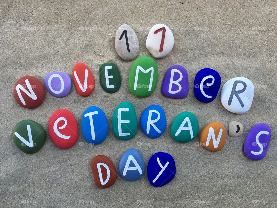 11th November, Veteran's day, souvenir on painted stones