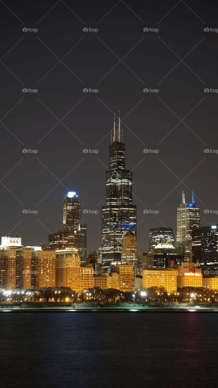 Chicago, Illinois. Skyline, Sears Tower. Millenium Park.
