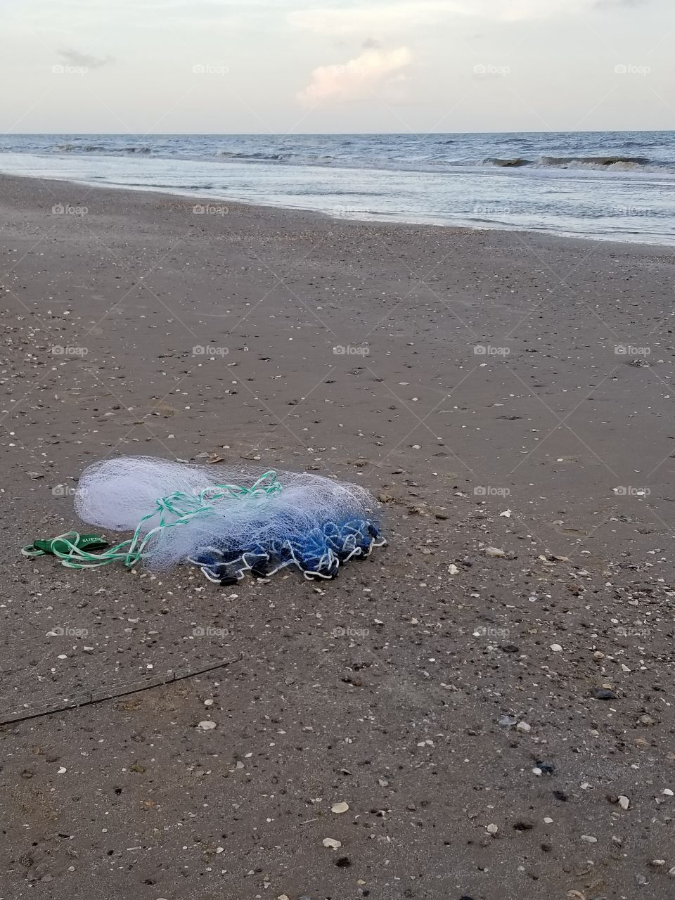 Bait net on beach