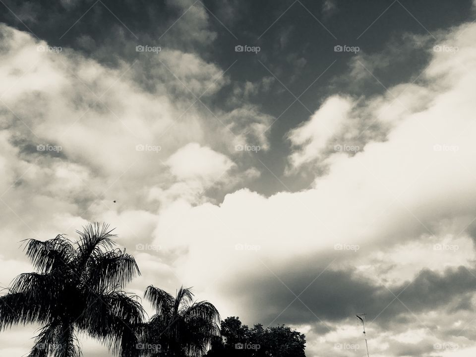 Céu nublado em meio ao infinito. Quinta-feira prometendo chuva, pois, afinal, o calor está muito forte!