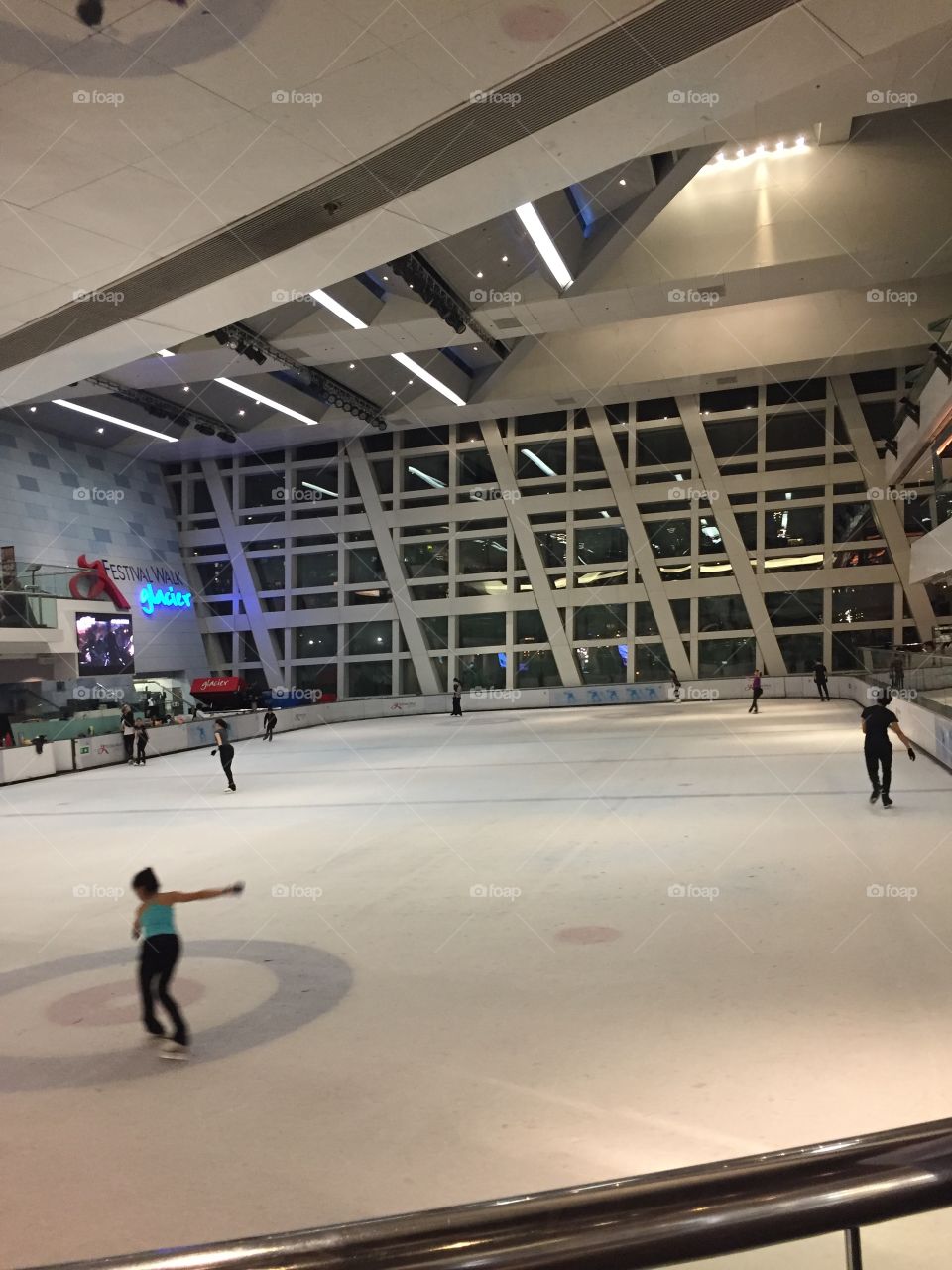 Festival Walk Ice Rink in Hong Kong, Festival Walk Mall. A Program in backwards order. 