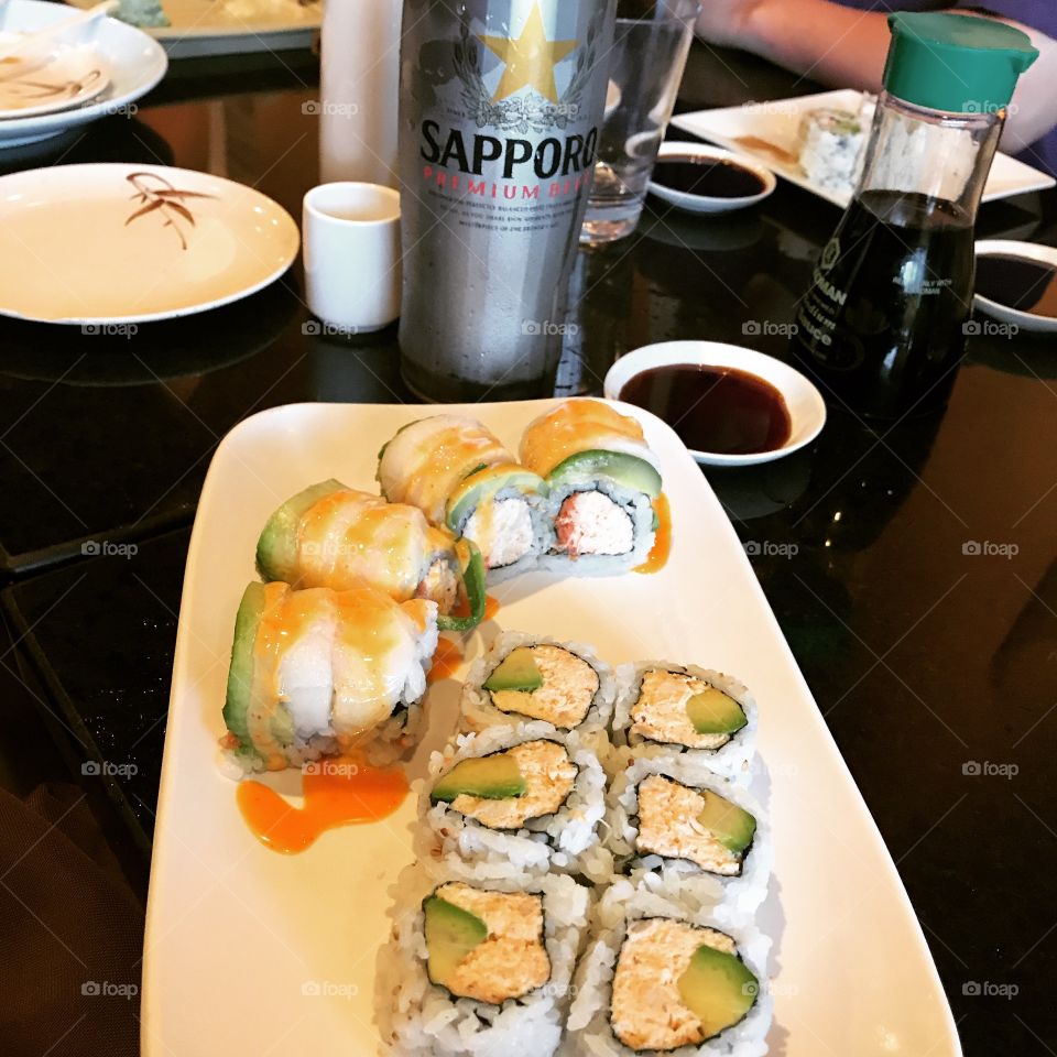 Sushi and a Sapporo can turn a bad day around  