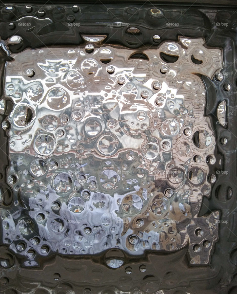 Striking bubbles in close up view.