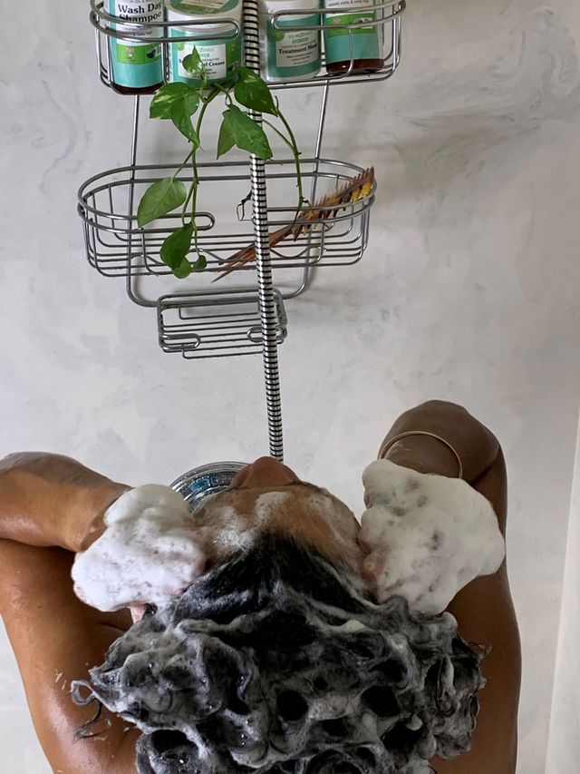 Shampooing hair - Curl Care with SkyOrganics - made with plant-derived and renewable ingredients that are good for you and your hair