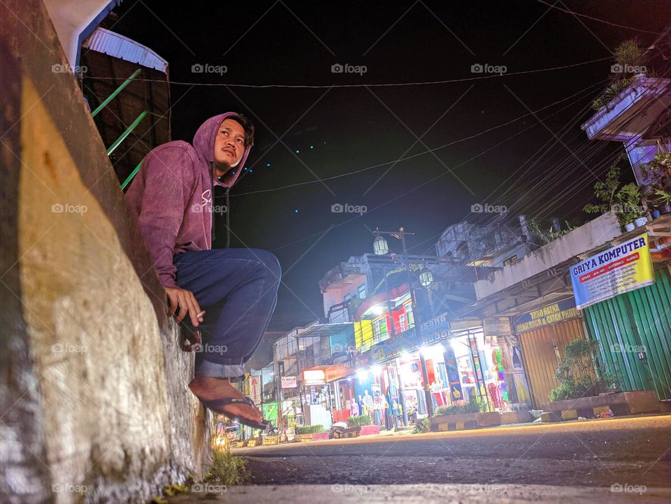 the atmosphere of a quiet but beautiful night in Indonesia