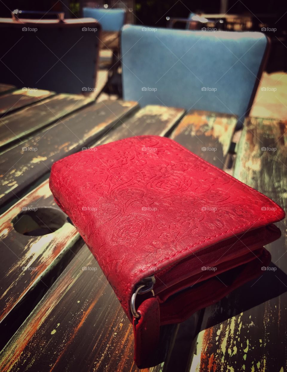 Wallet on table