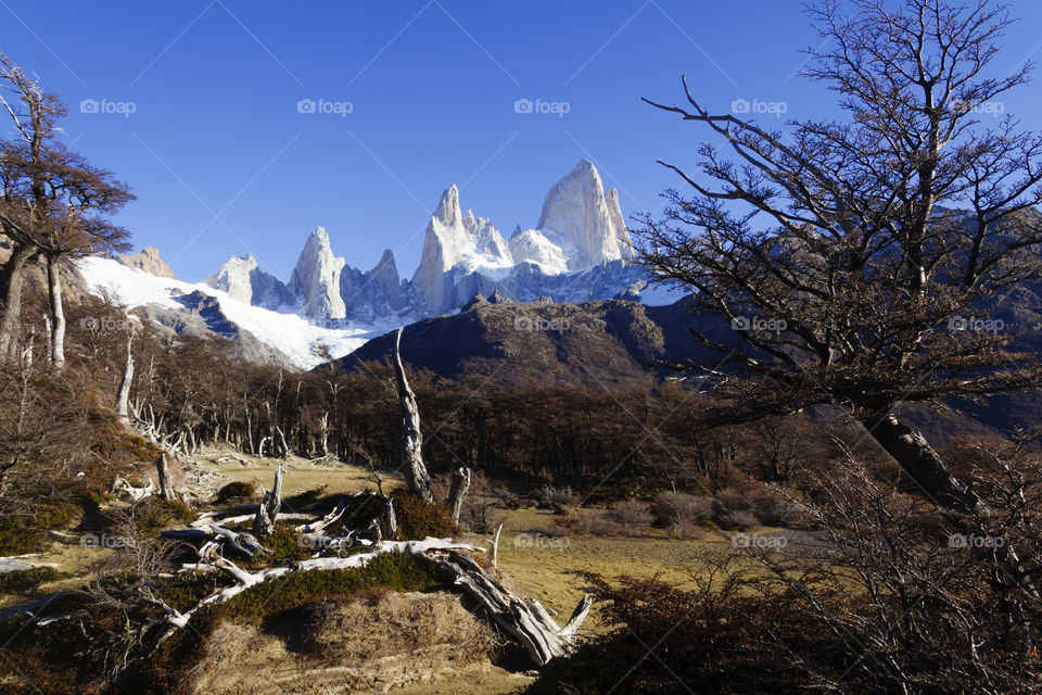 Mountain Fitz Roy in Patagonia Argentina.