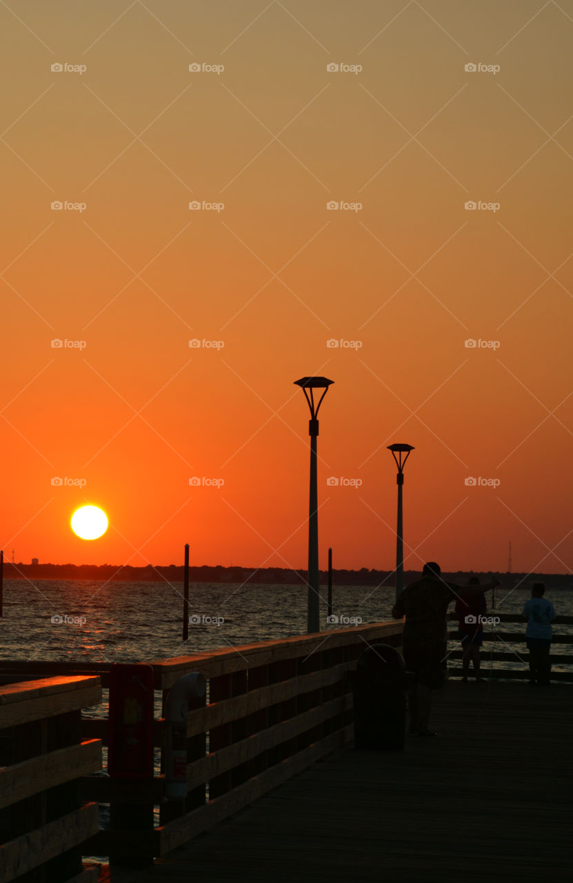 Scenic view of sunset over sea