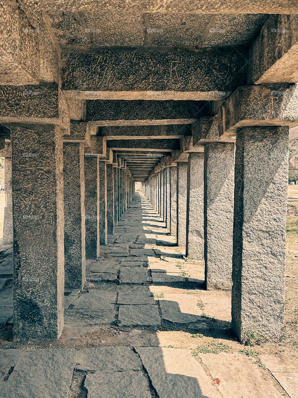 Architecture - Hampi bazar street - warm and moody 