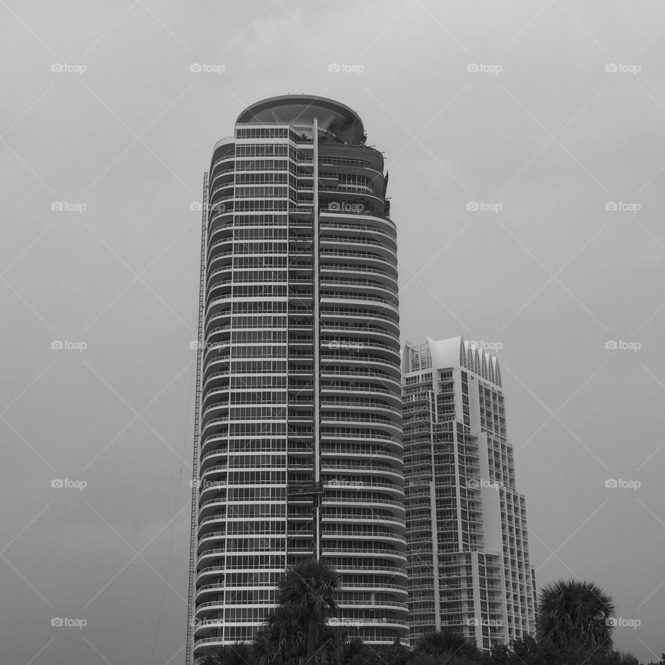 High rise view of South Beach and Fisher Island, Miami!
