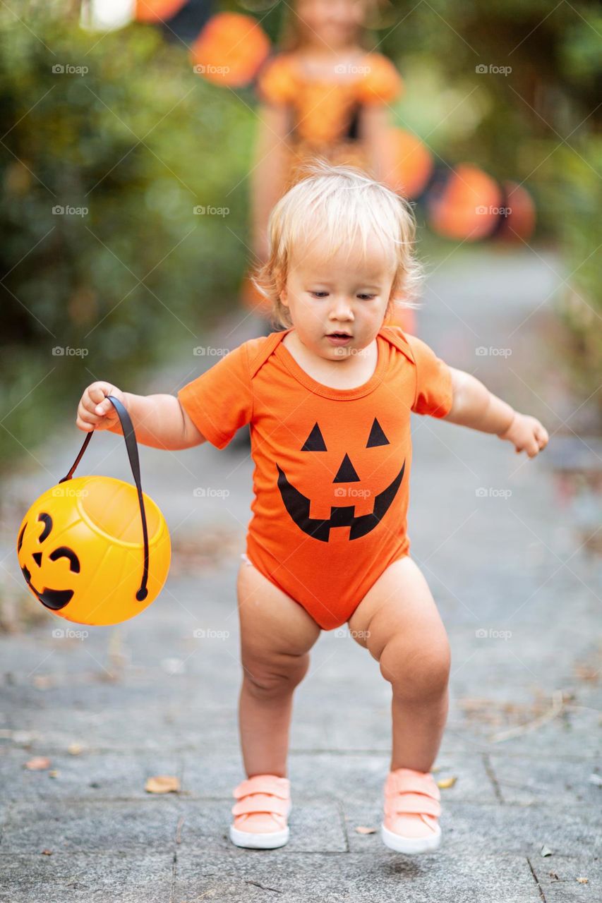 Cute baby celebrating Halloween 