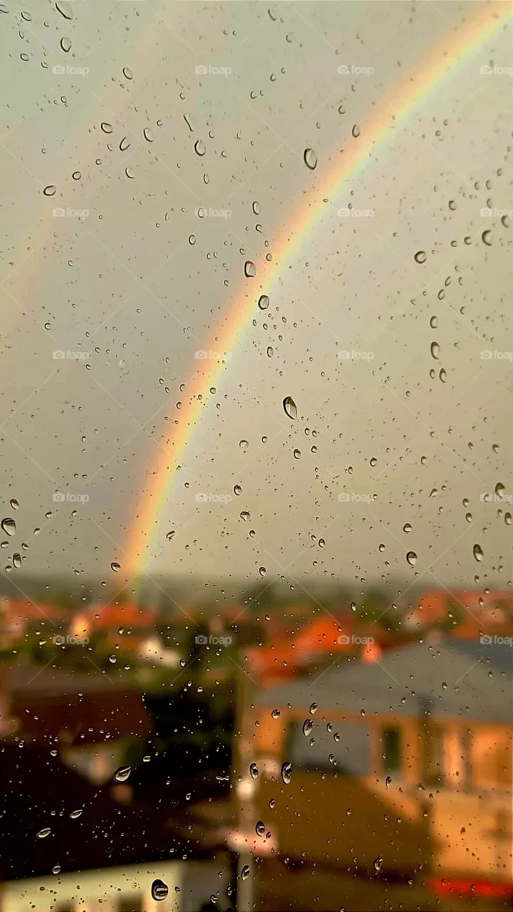 Rainbow over the city