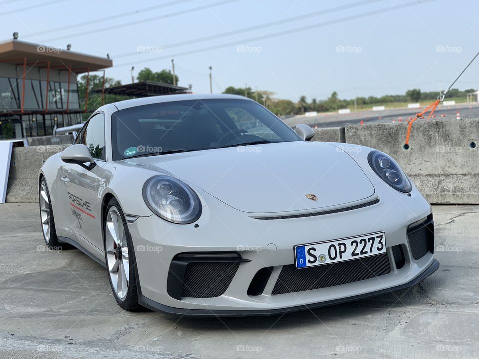 This is one of unique vehicle Porsche have produced a 911 GT3 RS, this thing love to get driven around the track. This one was on display available for test drive at Pathum Thani speedway, Thailand. 