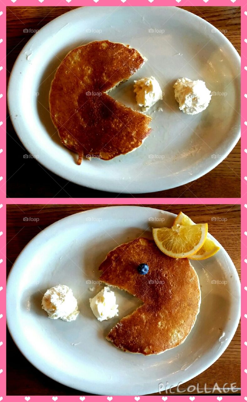 pac man vs mrs pacman. pancake breakfast