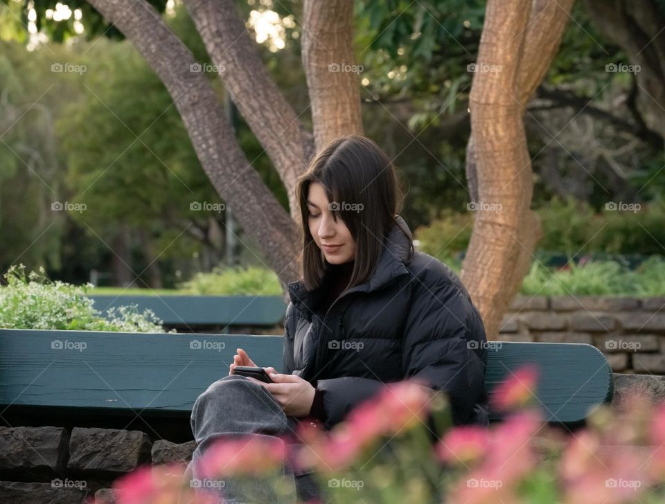 Stillness within… being on your own, young girl in the park 