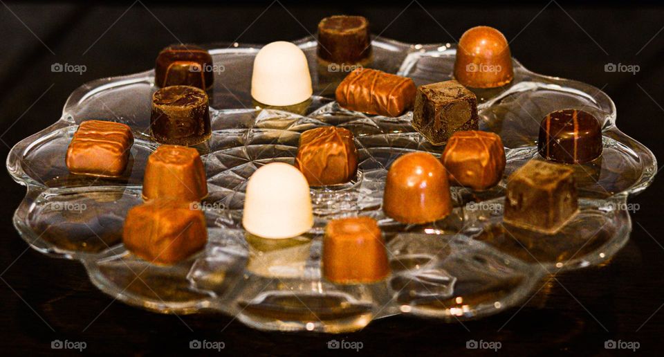 chocolates on a platter