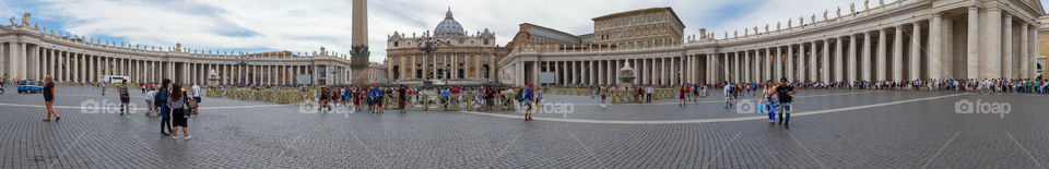 Panoramic shot of the St. Peter's Basilica / Vatican