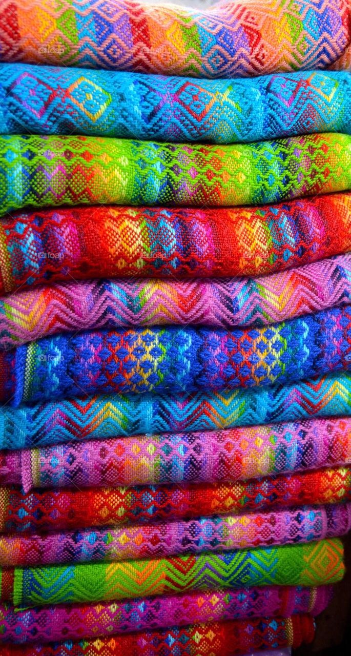 Colorful Peruvian blankets