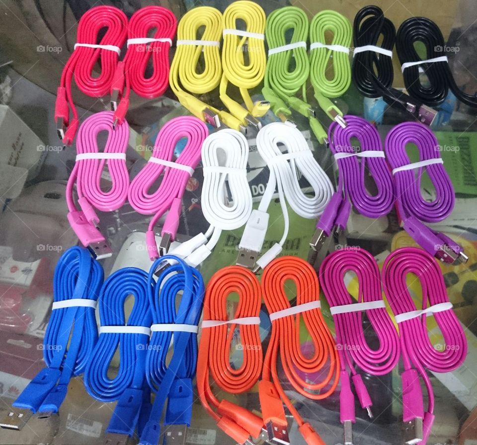 colorful charger cable