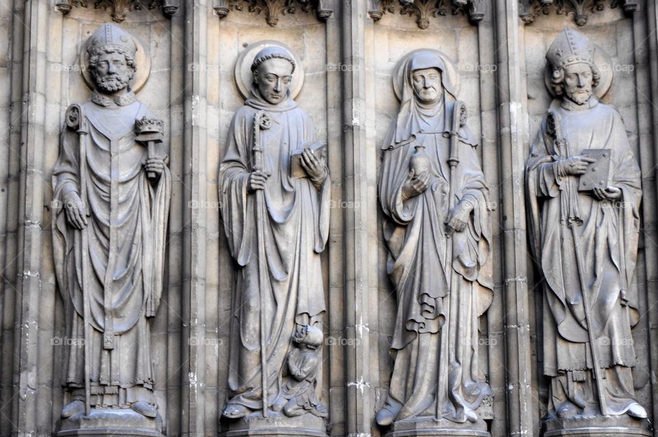 Sculptures on a facade of a church