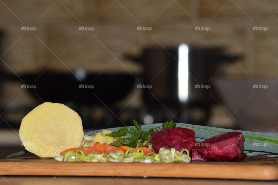 vegetables and spices to prepare a soup