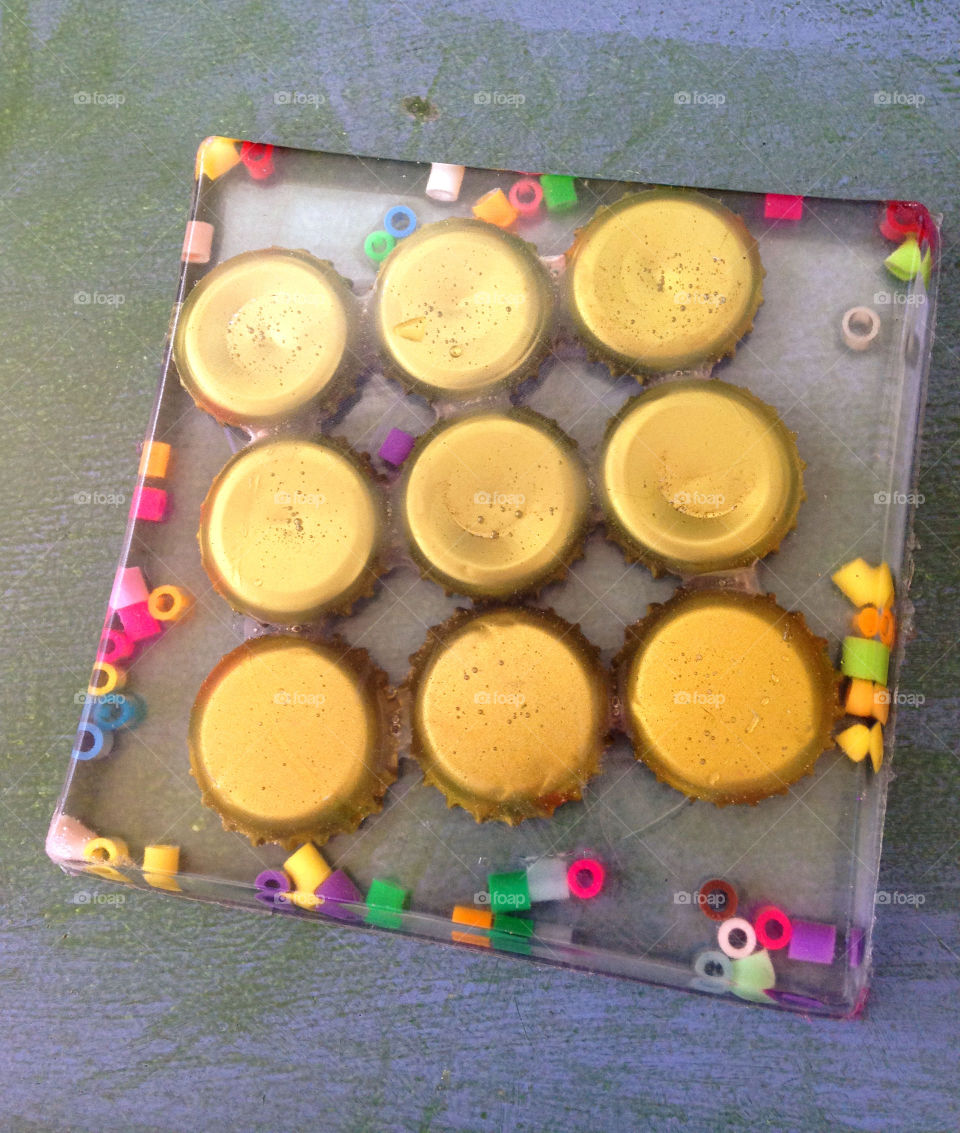 Bottlecap coaster . Easter brunch gift 
