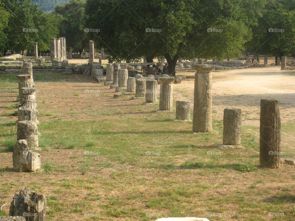 Hera's temple in Olympie in Greece