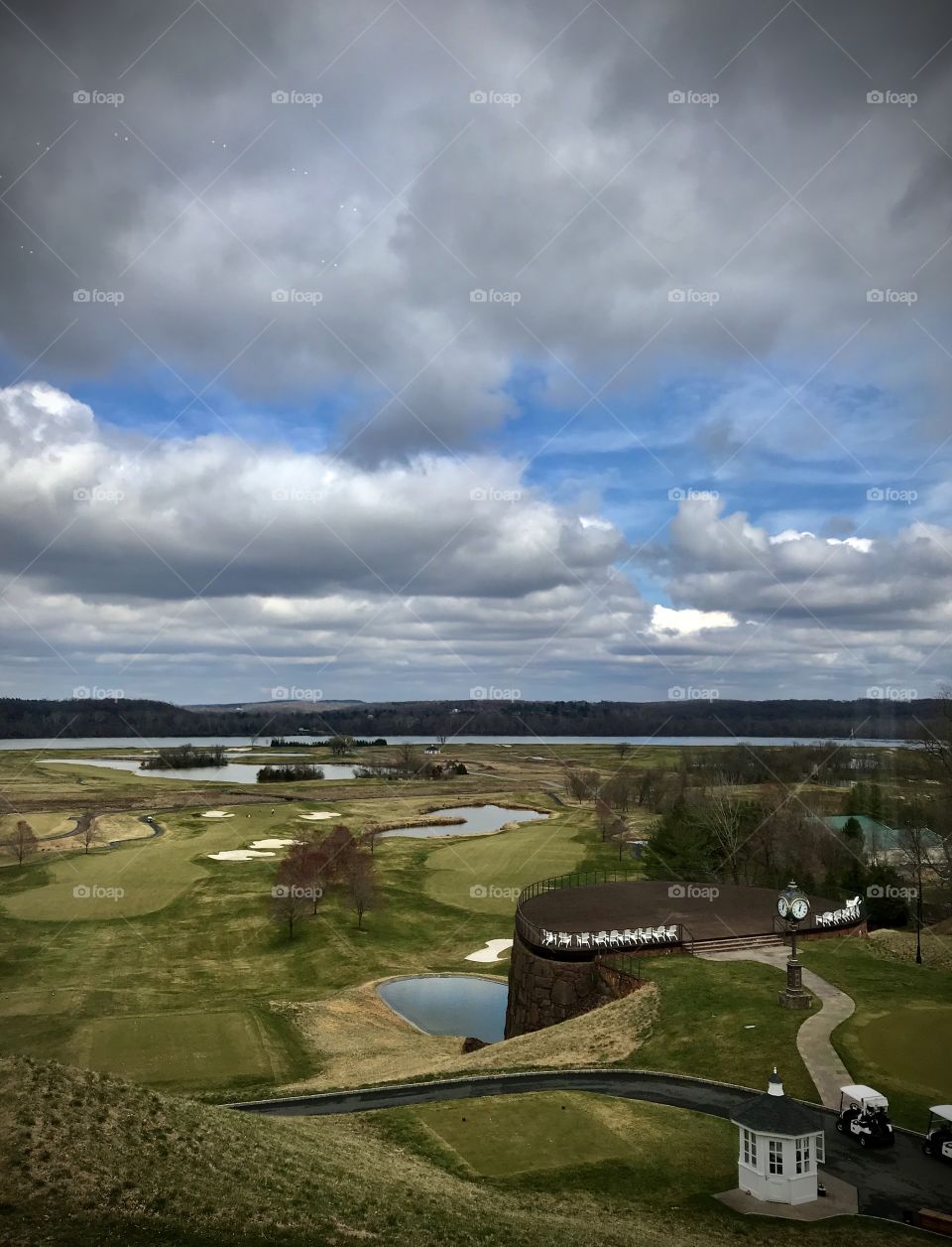 Cloudy day on the golf course 